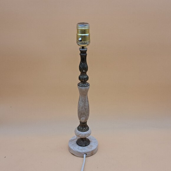 Vintage Brass & Marble Table Lamp - Picture 1 of 11